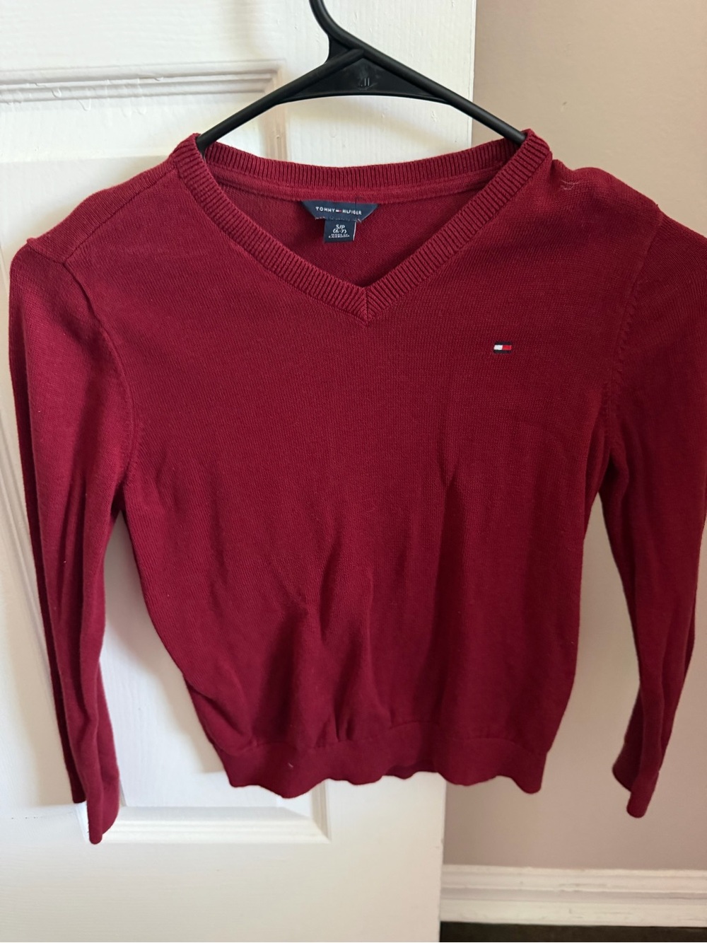 Tommy Hilfiger Kids Burgundy V-Neck Sweater